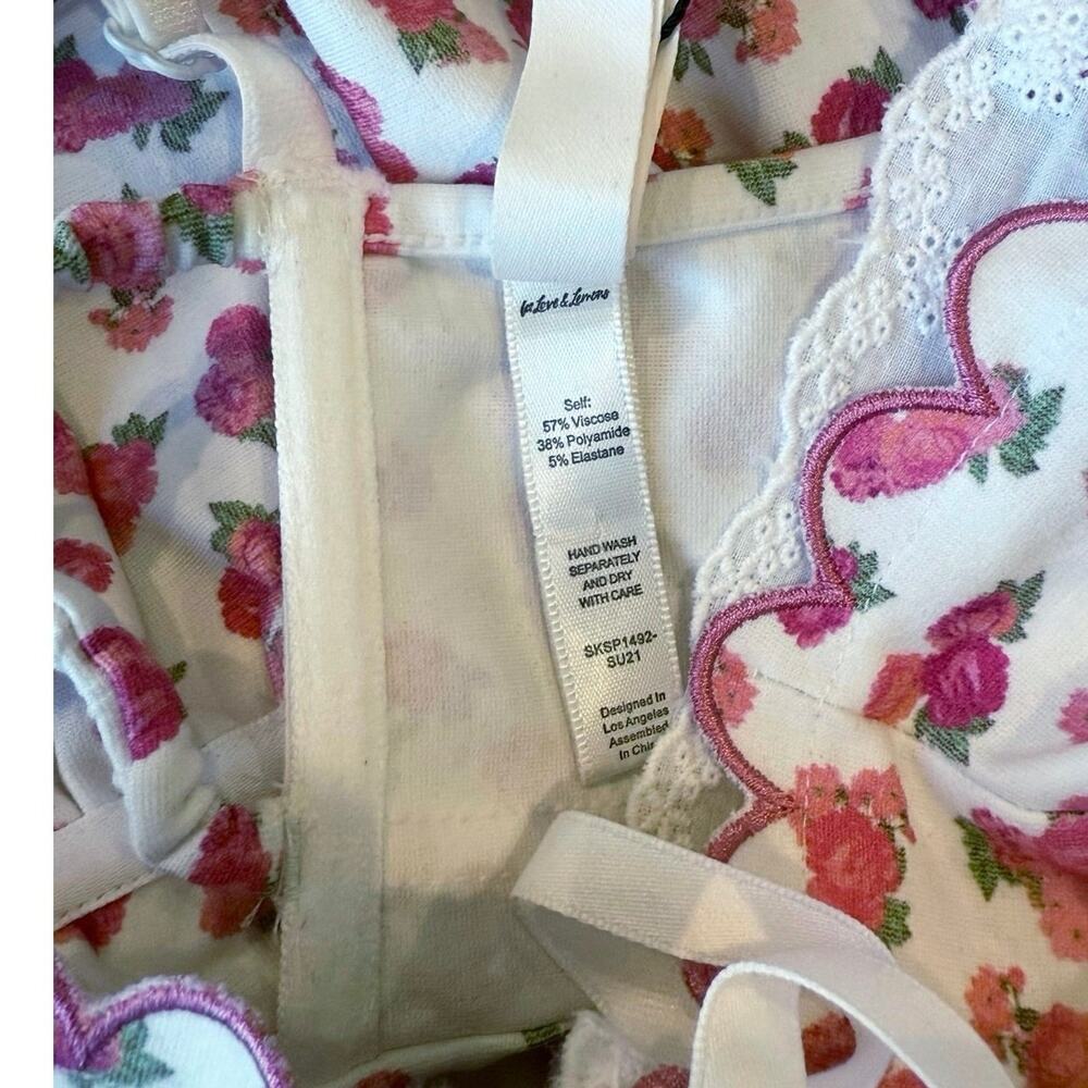 For Love & Lemons NWT Baby Blooms XL Pink Corset Floral Mini Dress - Picture 11 of 14